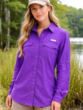 Columbia PFG Purple Long Sleeve Fishing Shirt Women’s Medium